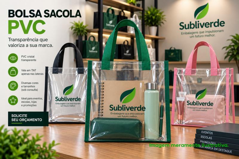 Bolsa sacola PVC para projetos personalizados