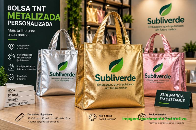 Bolsa TNT metalizada personalizada para empresas